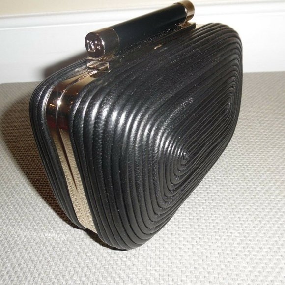 Diane von Furstenberg Tonda Passamentry Leather Chain Crossbody Cocktail Clutch - Picture 4 of 9